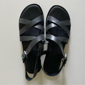 TOMS Black Leather Sandals